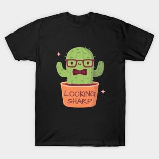 Cute Cactus Looking Sharp Pun T-Shirt